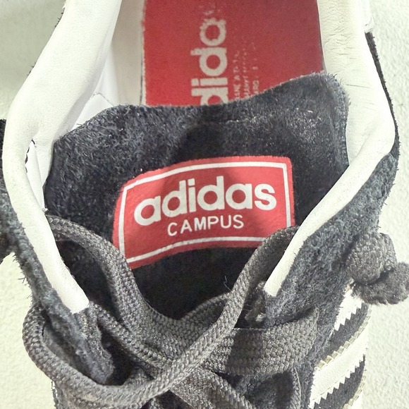 Vintage Adidas Campus II Black White Red Suede Leather Shoes 2005 Mens 10 451695